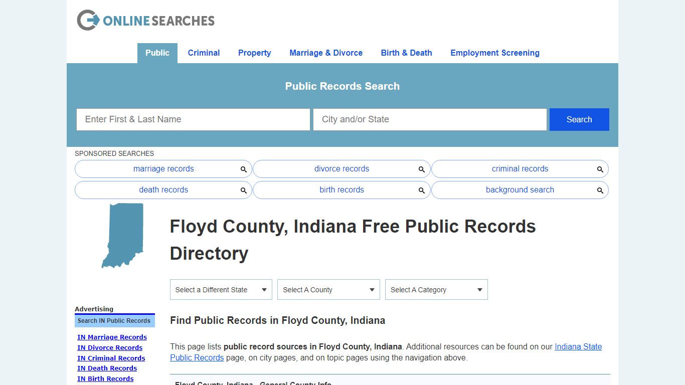 Floyd County, Indiana Public Records Directory